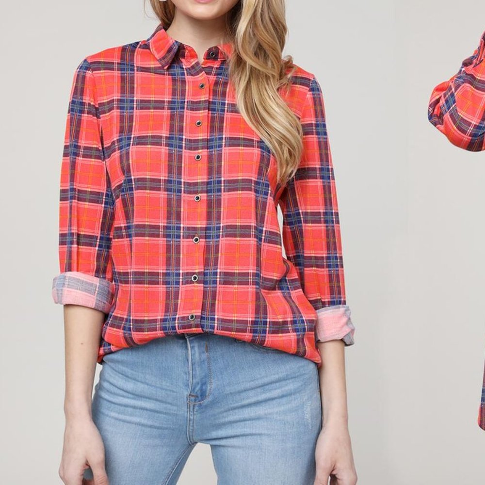 Plaid Button-Down Shirt